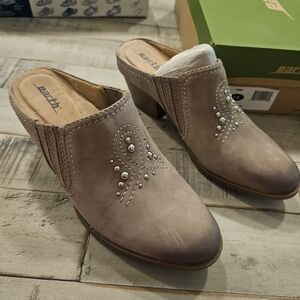 Earth Women's Tan Embellished Mules